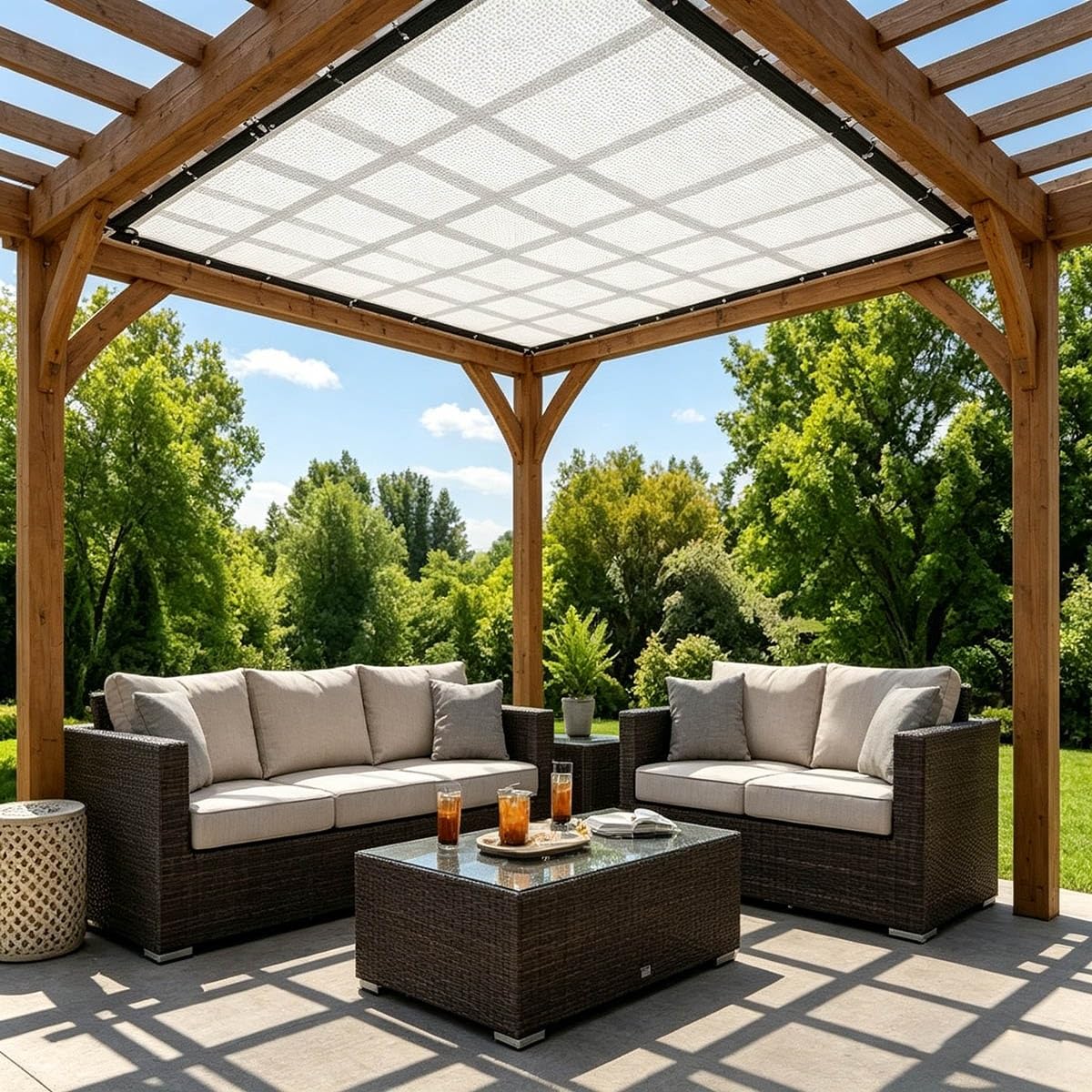 Schattierungsnetz Weiß 60% Shading Rate, HDPE Schattennetz mit Ösen für Gewächshaus und Pflanzen, UV-Schutz und Lichtdurchlässig 1x3.0m 2x6m 4x8m 8x9m