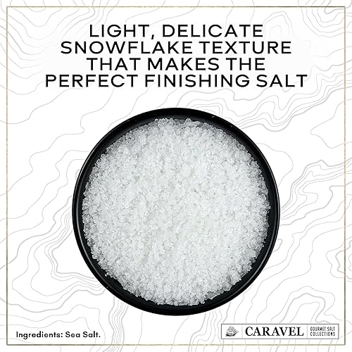Miniatura 2 de Copos de sal marina, sal gourmet de acabado escamoso, tarro de 3.5 oz - Caravel Gourmet