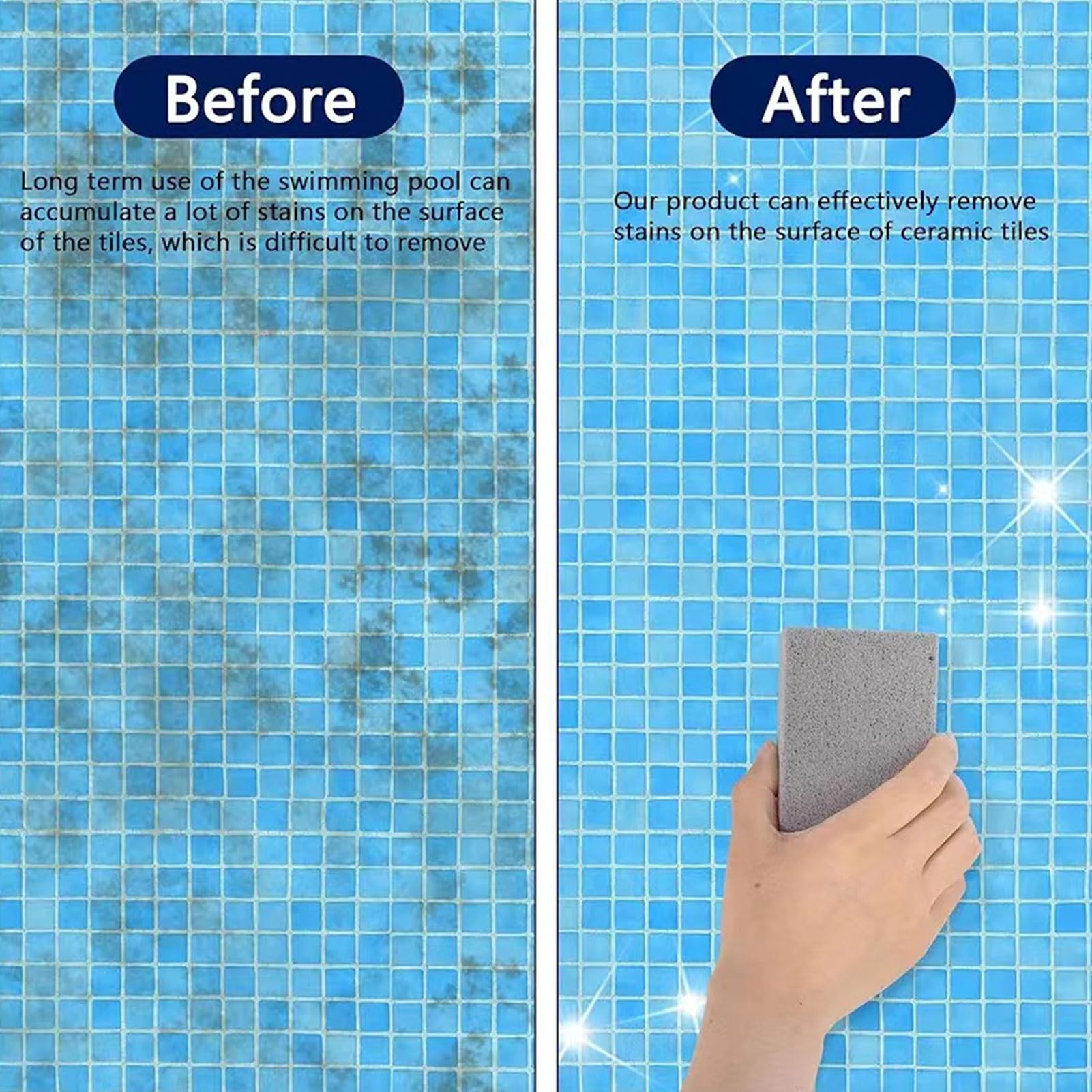 6 Piedras Pómez para Piscina, Bloque de Piedra Pómez para Escala de Agua, Manchas de Agua Dura, Depósitos de Calcio, Fregadero de Acero Inoxidable, Bañera, Azulejo de Ducha, con Agarre de (L)