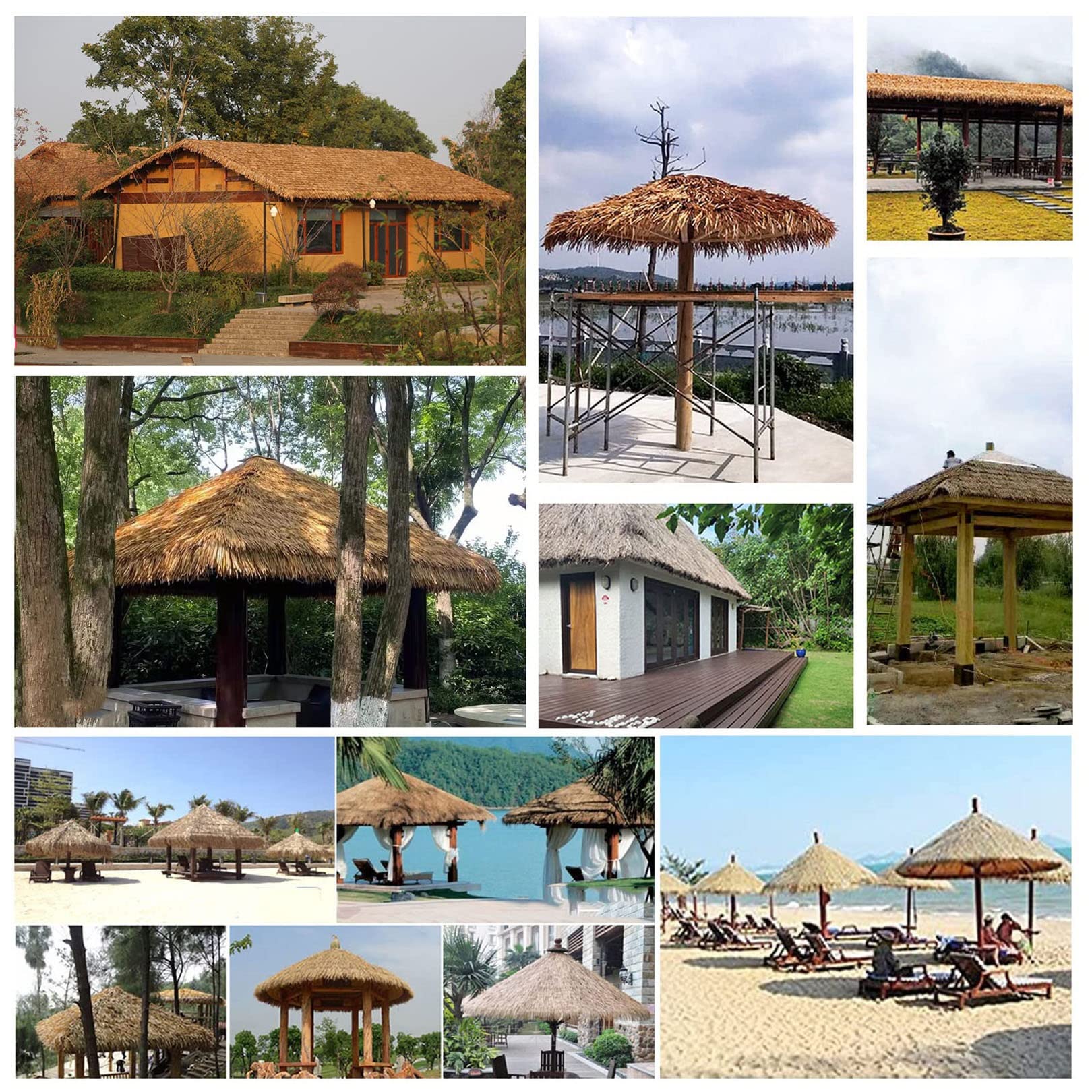 Dekoracje Tiki Hut Spódnica Dach Sztuczna Palma Strzecha Rolki Żaluzje Łodzie Trawa do Ogrodu Patio Parasol Płot Dekoracja Imprezy(4 PCS)