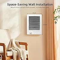 Vista 2 de Com-Pak Electric Wall Heater Complete Unit with Thermostat, High Capacity 5120/3840 BTU, 240 Volt, 1500 Watt (Model: CSC152TW, Part: 67506), White