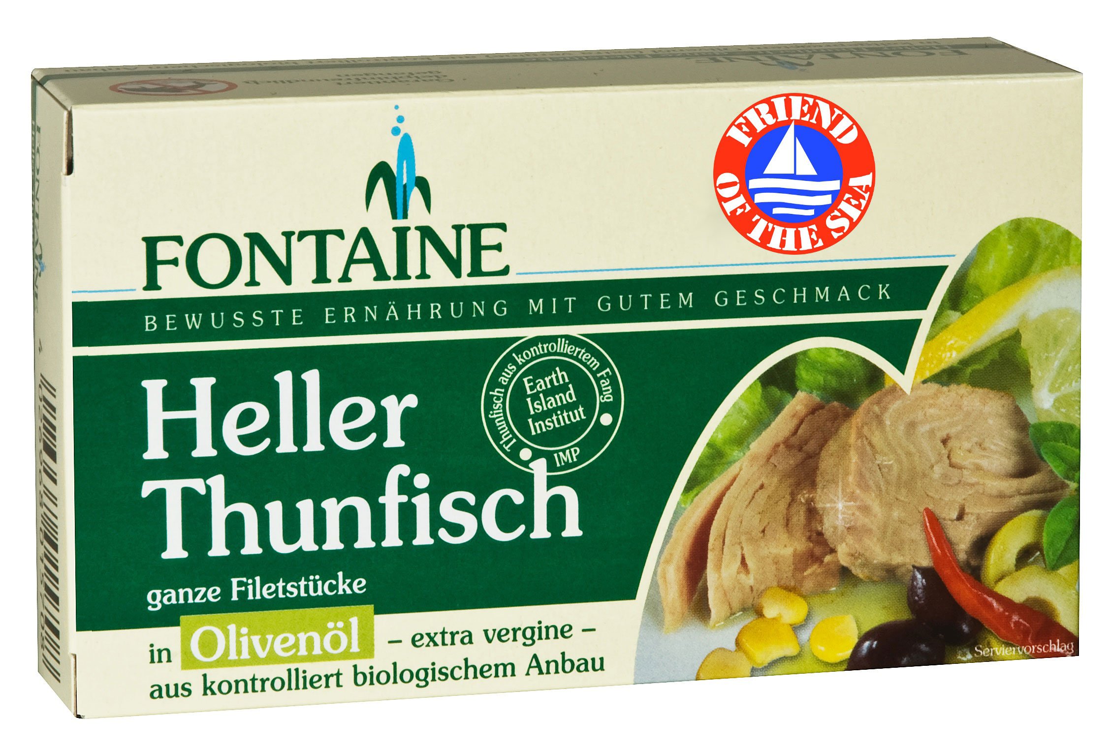 Fontaine Heller Thunfisch in Bio-Olivenöl 120g Fischkonserve, 10er Pack (10 x 120 g)