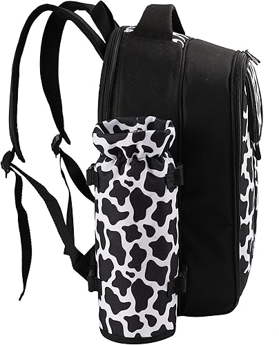 Miniatura 9 de apollo walker Mochila de picnic para 2 personas con compartimento refrigerador, soporte desmontable para botellasvino, manta de vellón, platos y