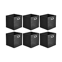 Amazon Basics Cubi portaoggetti pieghevoli in tessuto con anelli di rinforzo ovali