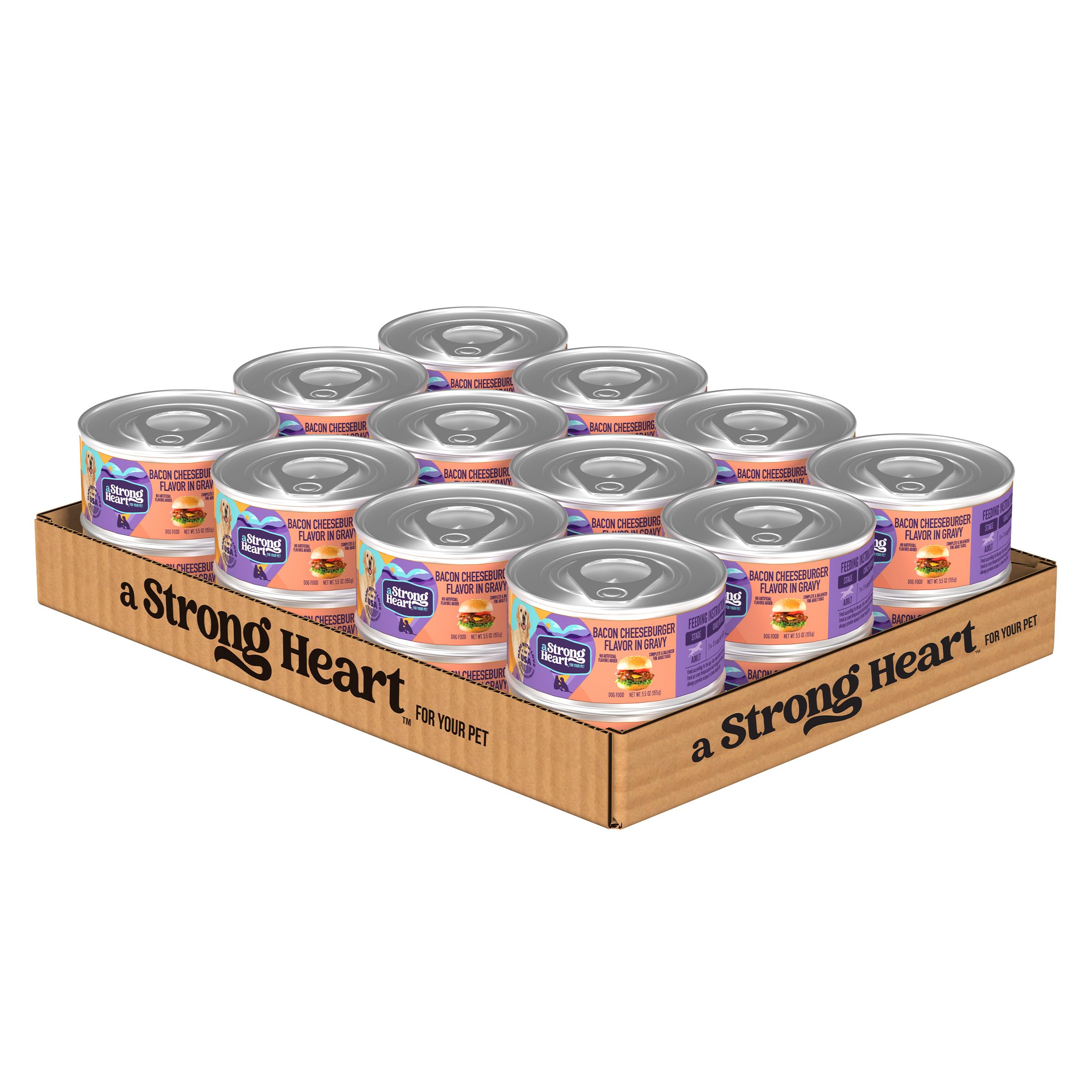 Strongheart Bacon Cheeseburger Flavor Canned Dog Food