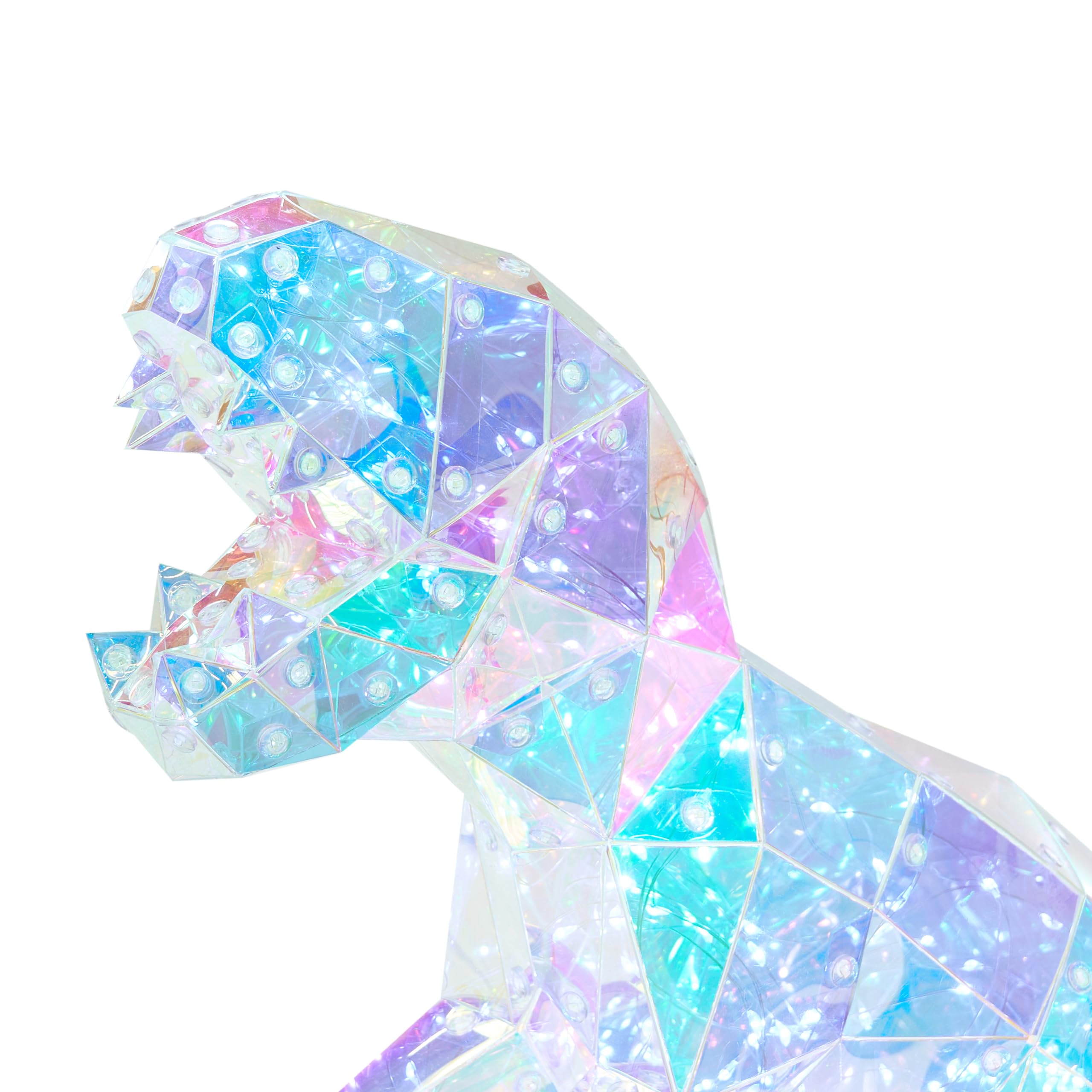 LED Dekoration Kunststoff Dinosaurierform T-Rex leuchtend bunt Tarjanex