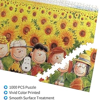 スヌーピーパズル　ひまわりにつつまれて1000ピース Amazon.co.jp: スヌーピー ひまわり アニメ ジグソーパズル 木製