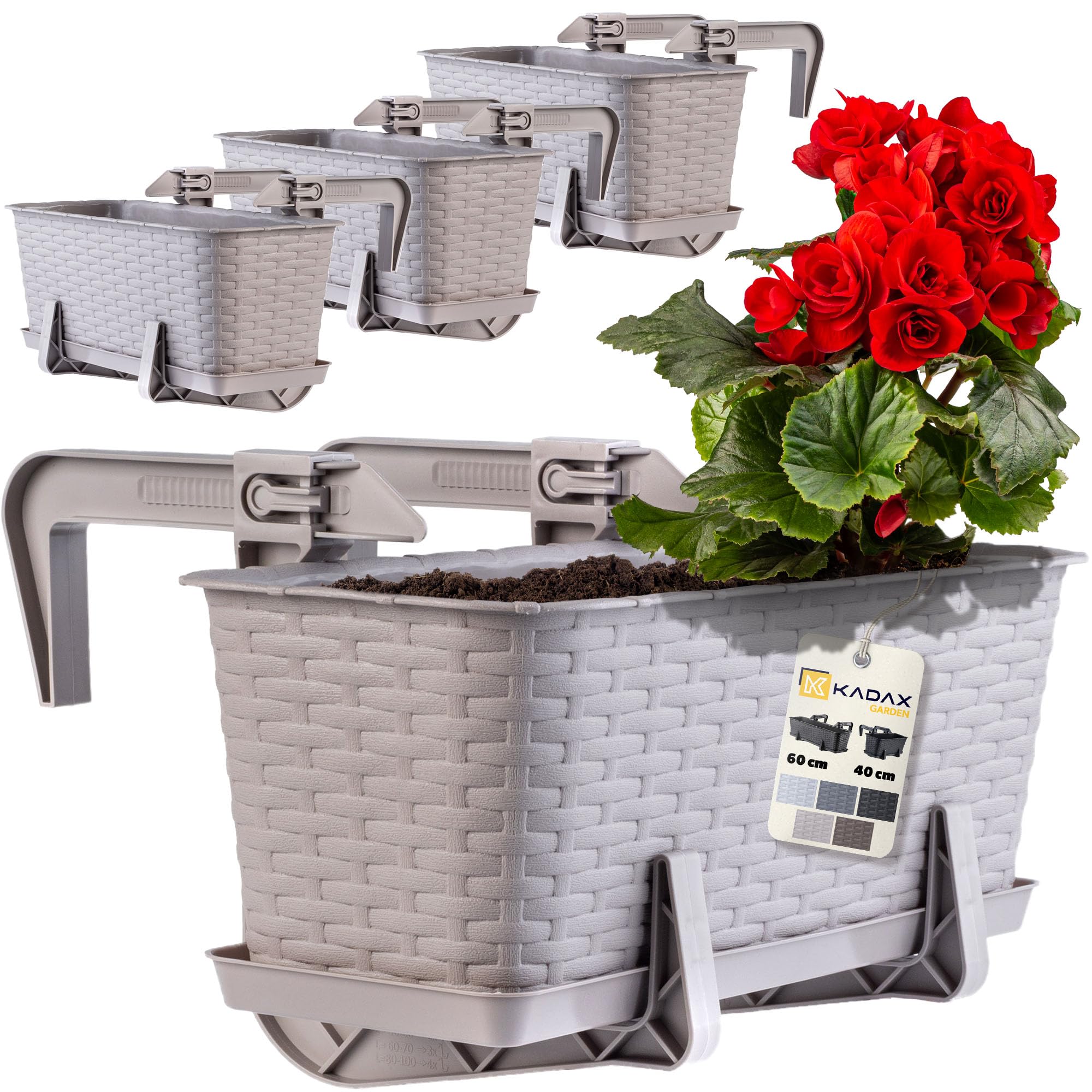 HFJKFW-Lot De 8 Jardinières Pour Balcon En Plastique Pour Palette