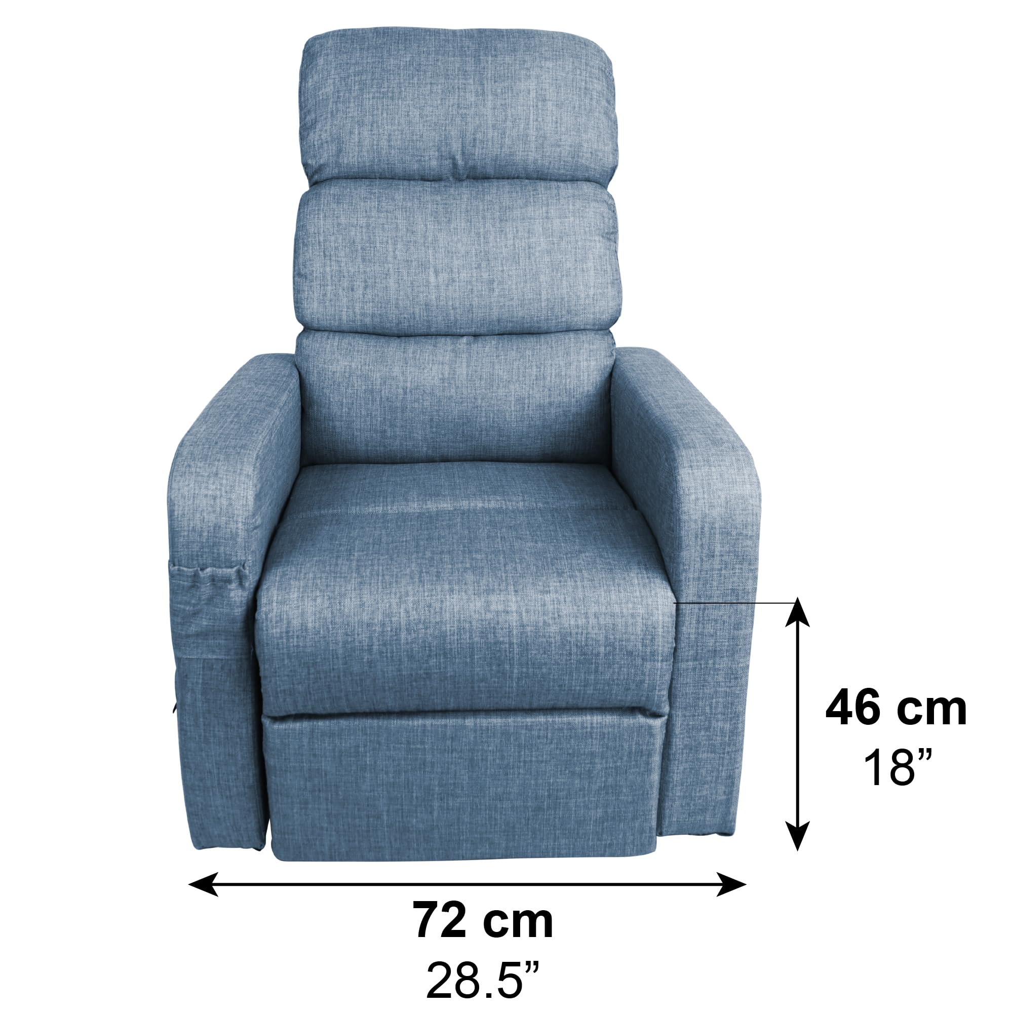 PEPE Mobility Sillon Relax Reclinable Electrico (Tela Lino) Levanta Personas con Mando, Butaca Confort Gente Mayor (Azul)