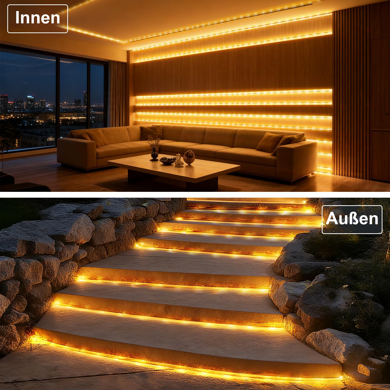 Bzavor 20M 400 LED Lichterschlauch Außen mit Stecker Fernbedienung,Lichterkette Außen 8 Modi Dimmbar IP44 Wasserfest,Lichterschlauch Für Innen Außen Weihnachten Garten Terrasse Zaun Hof Deko Ø5mm