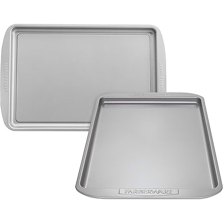 Farberware Nonstick Bakeware Set, Nonstick Cookie Sheets / Baking Sheets - 2 Piece, Gray