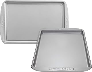 Farberware Nonstick Bakeware Set, Nonstick Cookie Sheets / Baking Sheets - 2 Piece, Gray