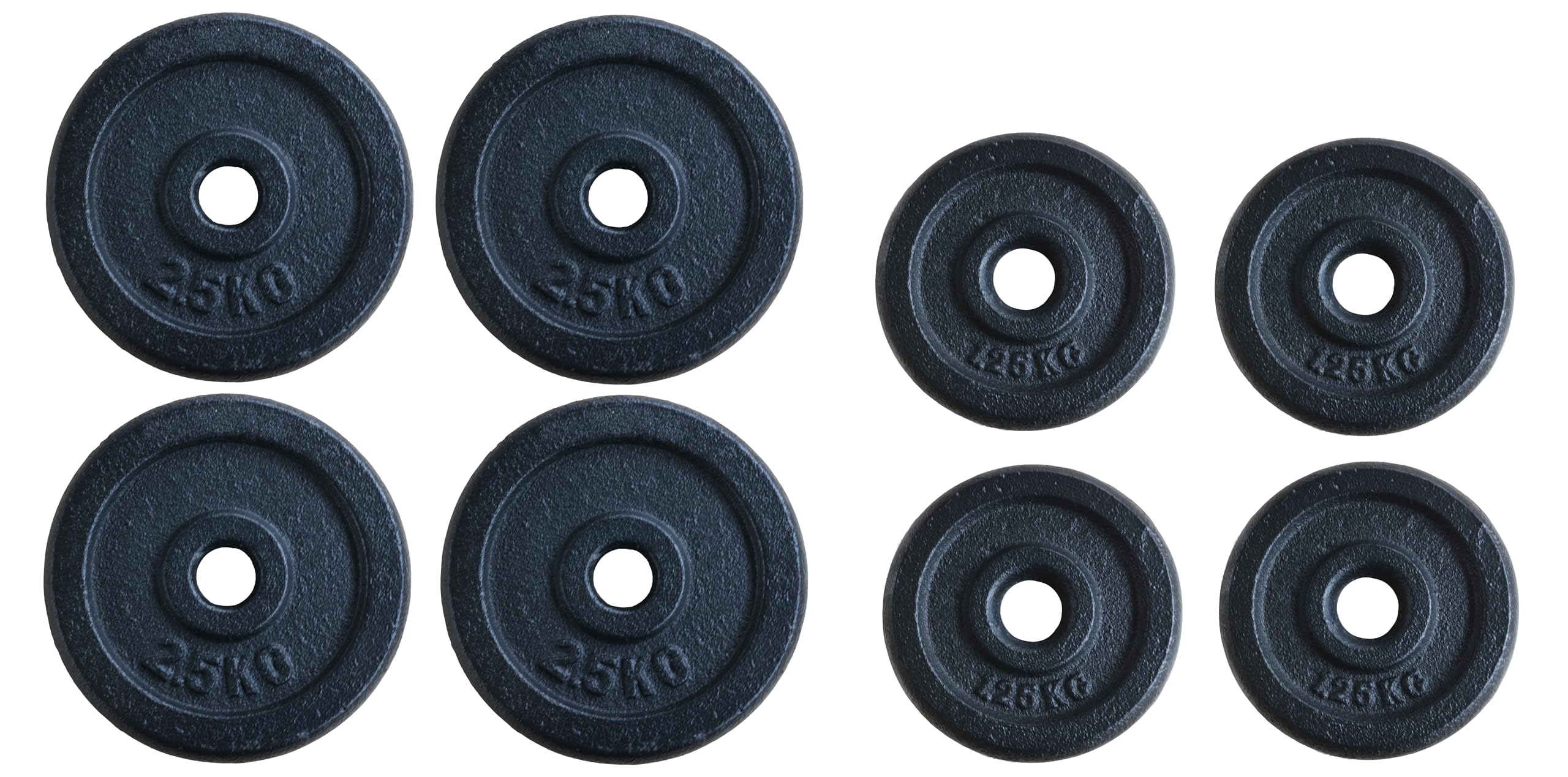 Cast Iron Weight Plates fit all standard 1 inch diameter bars Fitness Dumbbell Weights Set Bodybuilding Weight Lifting Home Gym Equipment (2.5kgx4 +1.25kgx4 =15kgs)