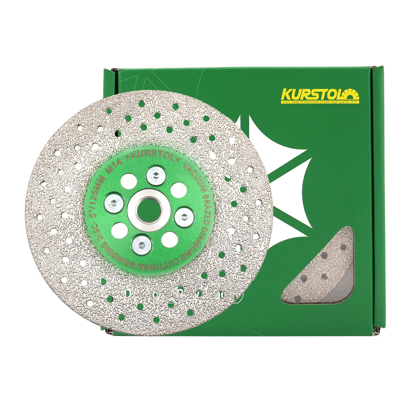 Lame diamant pour meulage - Disque diamant 5"/125 mm x M14 - disque granit pour façonner le biseau de la porcelaine, du carrelage, de la céramique, du granit, du béton