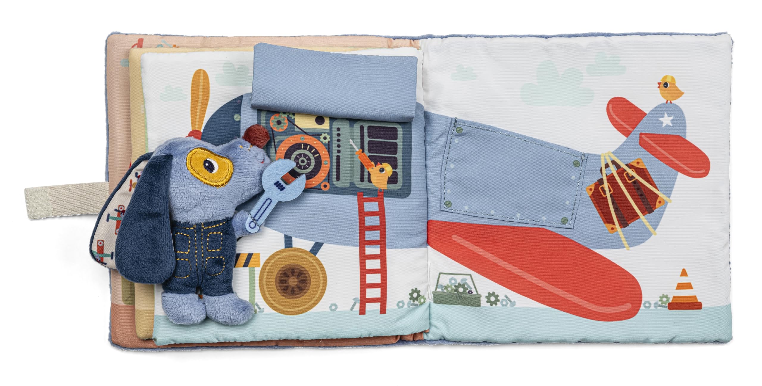 Lilliputiens - Livre d'Activités en Tissu - Le Garage de Jules - Jouet Educatif pour Voyage & Maison - Développement des Sens & Coordination - Dès 12 Mois - 83585
