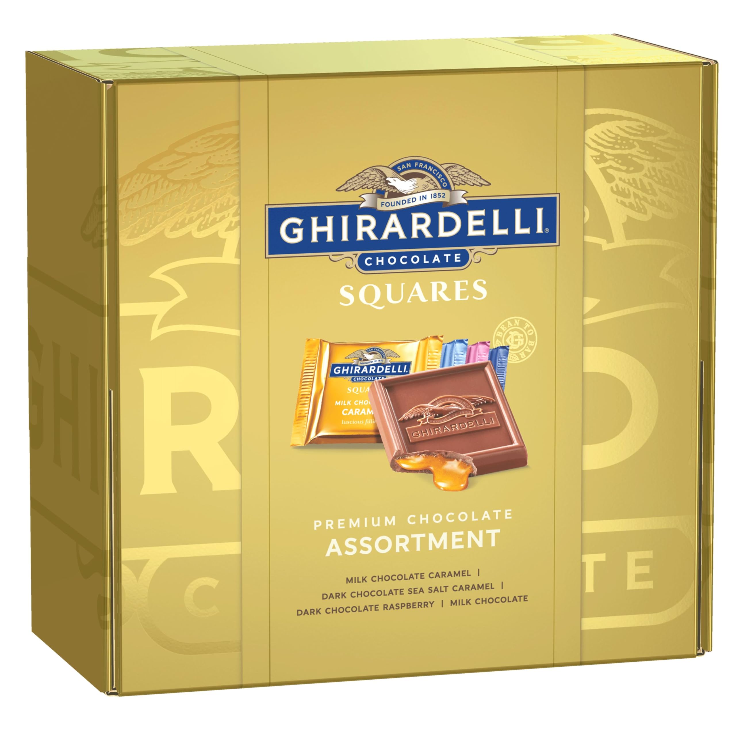 GHIRARDELLI Premium Chocolate Assortment SQUARES Gift Box, 29.6 oz