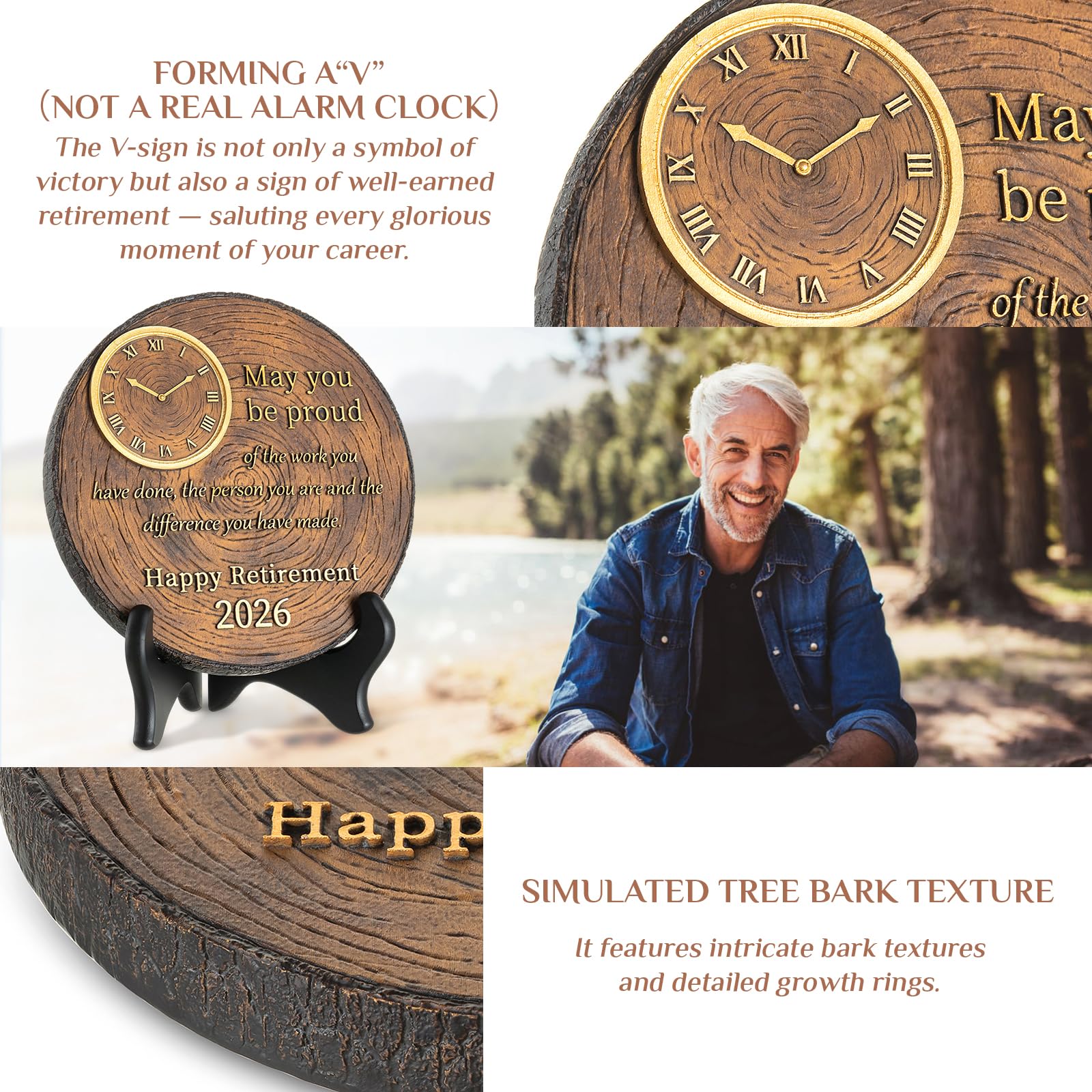 Storieme Happy Retirement Gifts for Men: 7" Cool Plaque Gift for Retirement Party Table Decorations - 2026 Retired Gifts Ideas for Man Teacher Coworker Boss