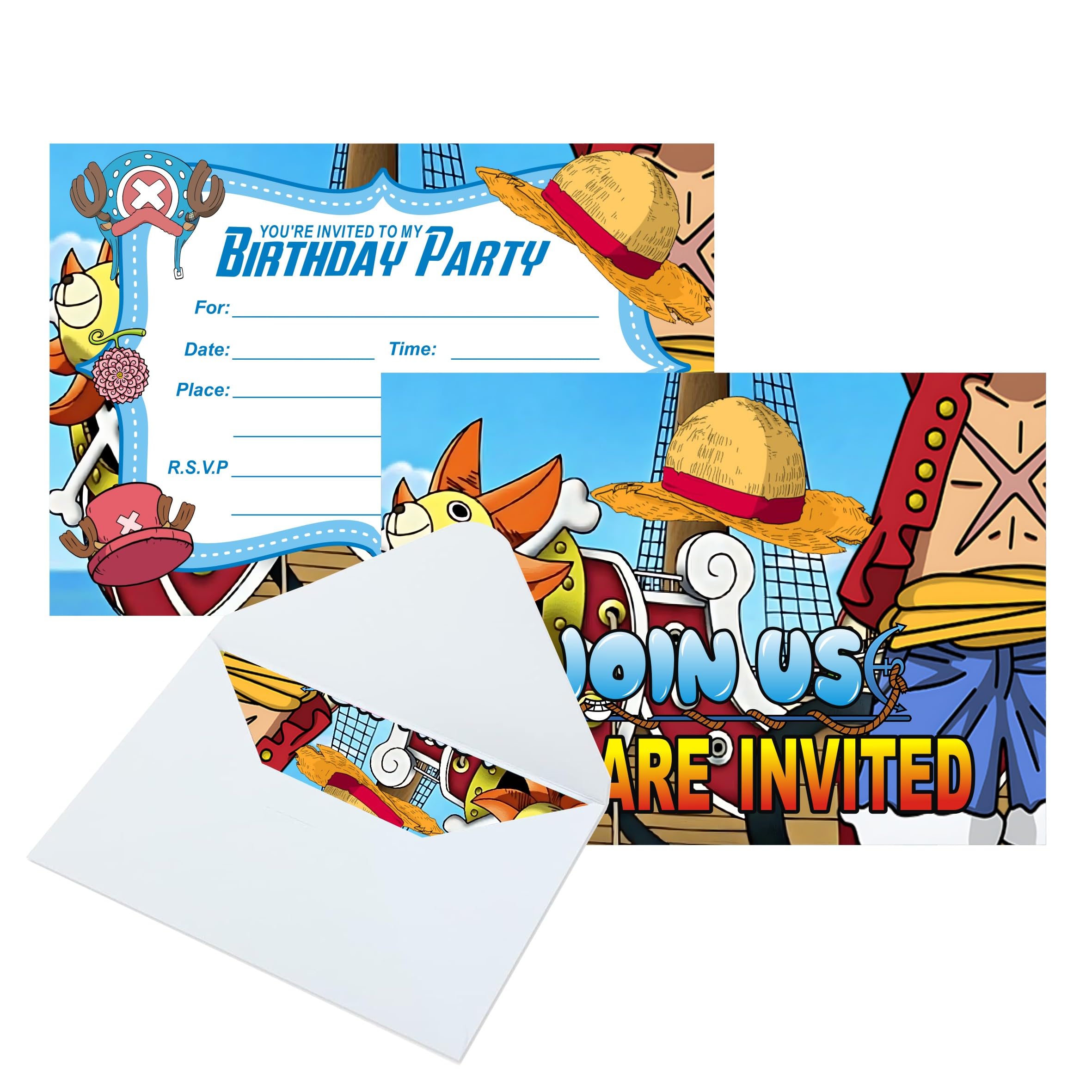 Photo 1 of FFGJA 16pcs Cartoon Birthday Invitations with Envelopes
