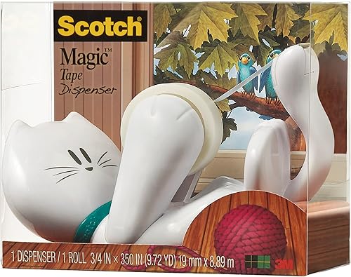 Miniatura 4 de Scotch - Dispensador de cinta de elefante + 1 rollo Scotch Magic 0.748in x 29.2ft Blanco.