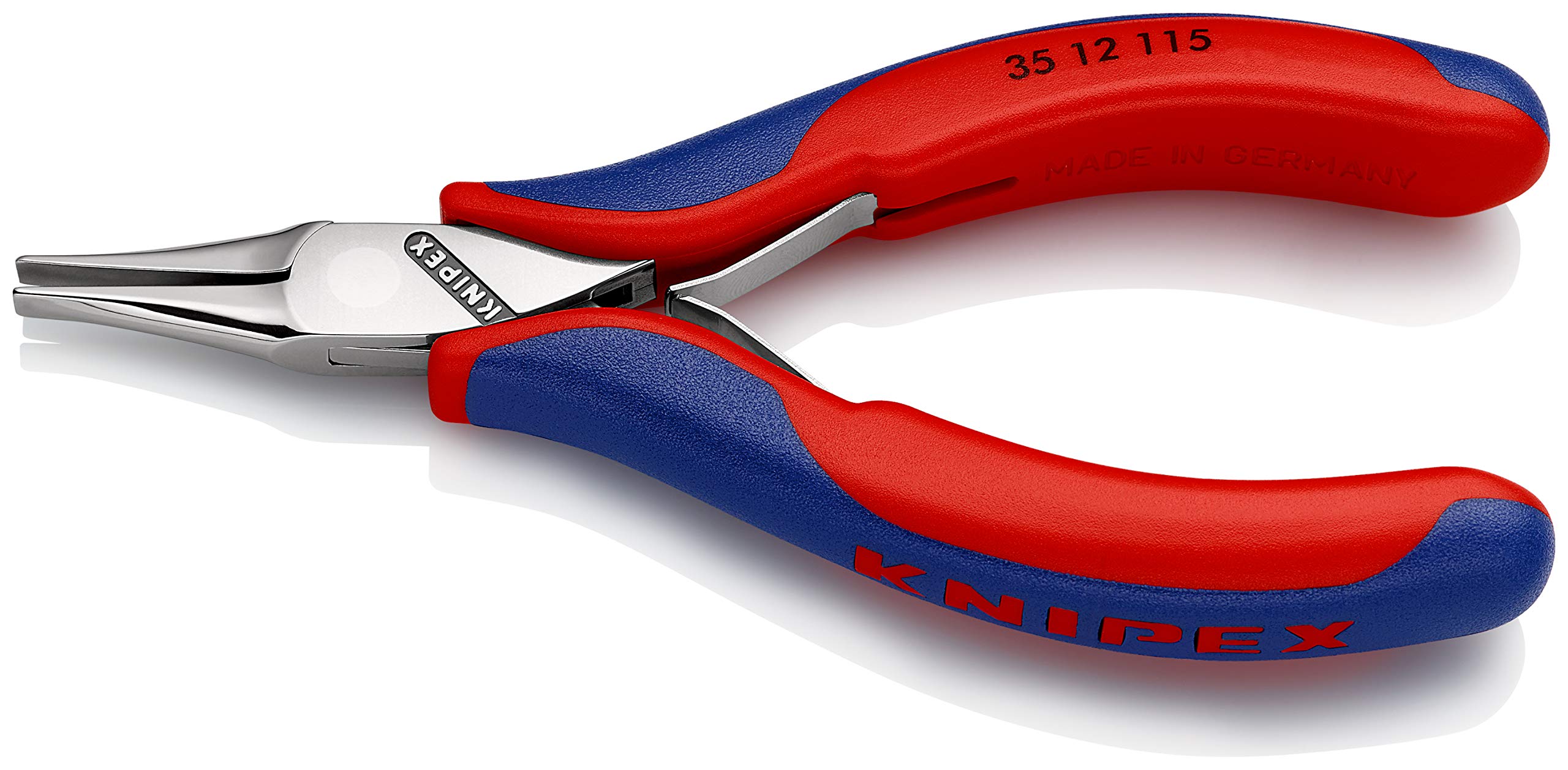 KNIPEX Elektronik-Greifzange mit durchgestecktem Gelenk auf SB-Karte mit Mehrkomponenten-Hüllen 115 mm, 35 12 115 SB