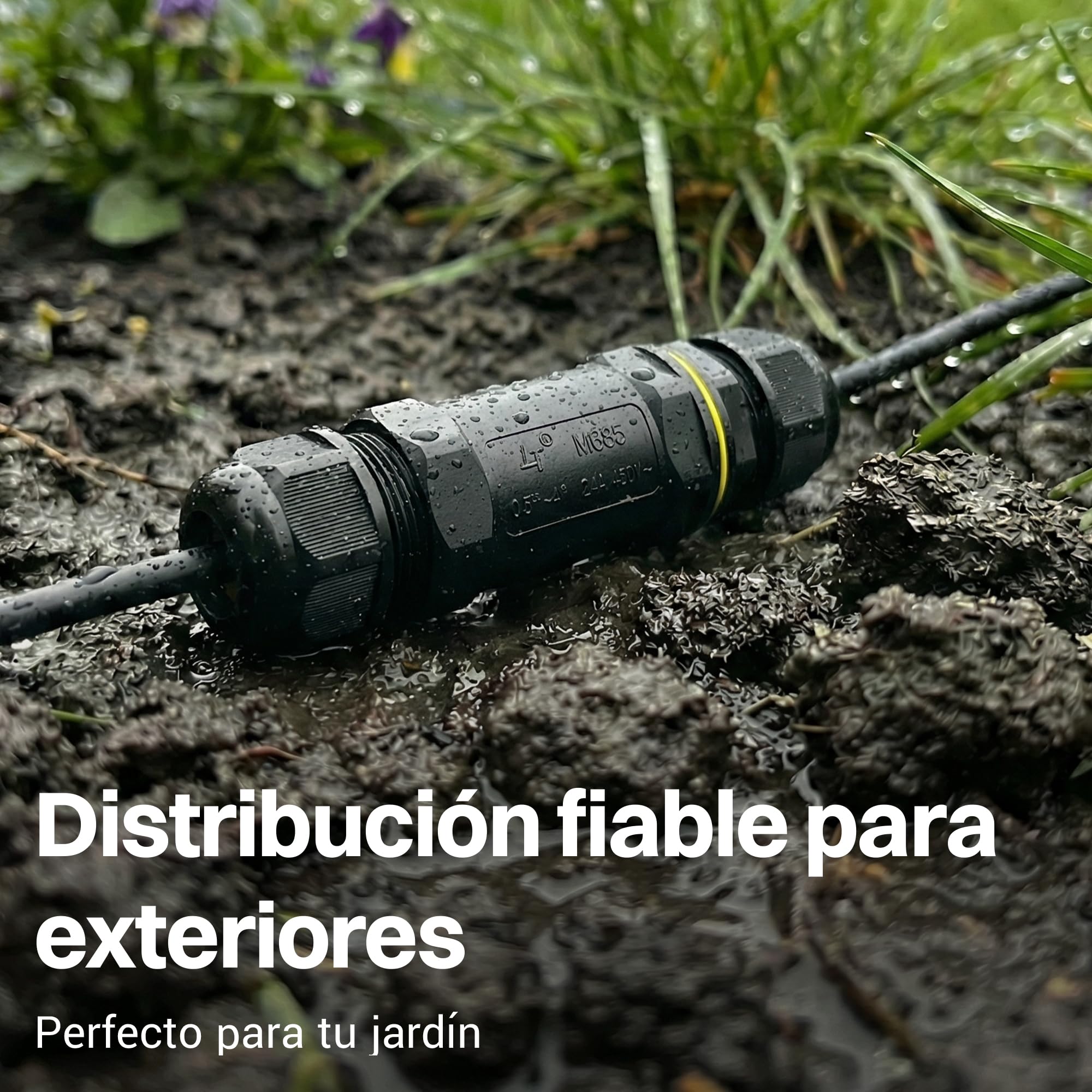 Intratec 10x Conectores de Cable Impermeables IP68 con 2 Entradas – Conector de 3 Polos 24A 450V AC para Instalación Fácil en Casa y Jardín, M25 Diámetro de Cable 4-14 mm