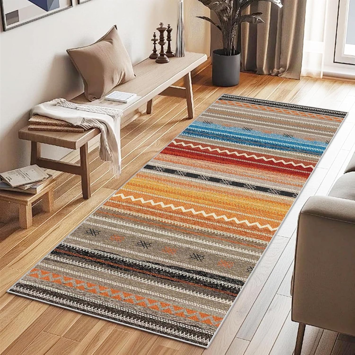 Alfombra Corredera Lavable Antideslizante Absorbente, 434-a, 90 x 300 cm