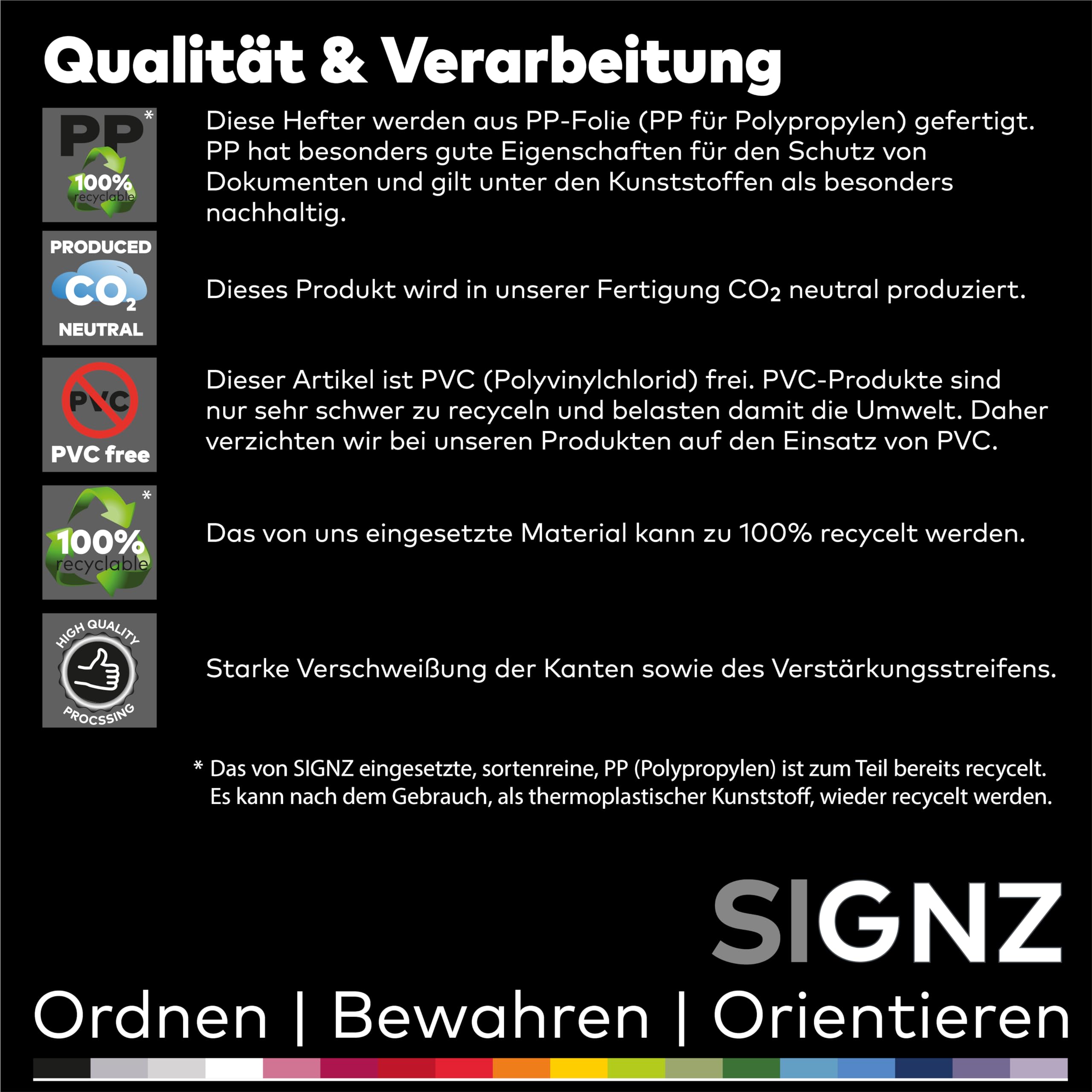 SIGNZ Koszulki na dokumenty (DIN A4, mocne 80 my), 100 sztuk, przezroczyste, neutralne pod względem emisji CO2, wyprodukowane w Niemczech