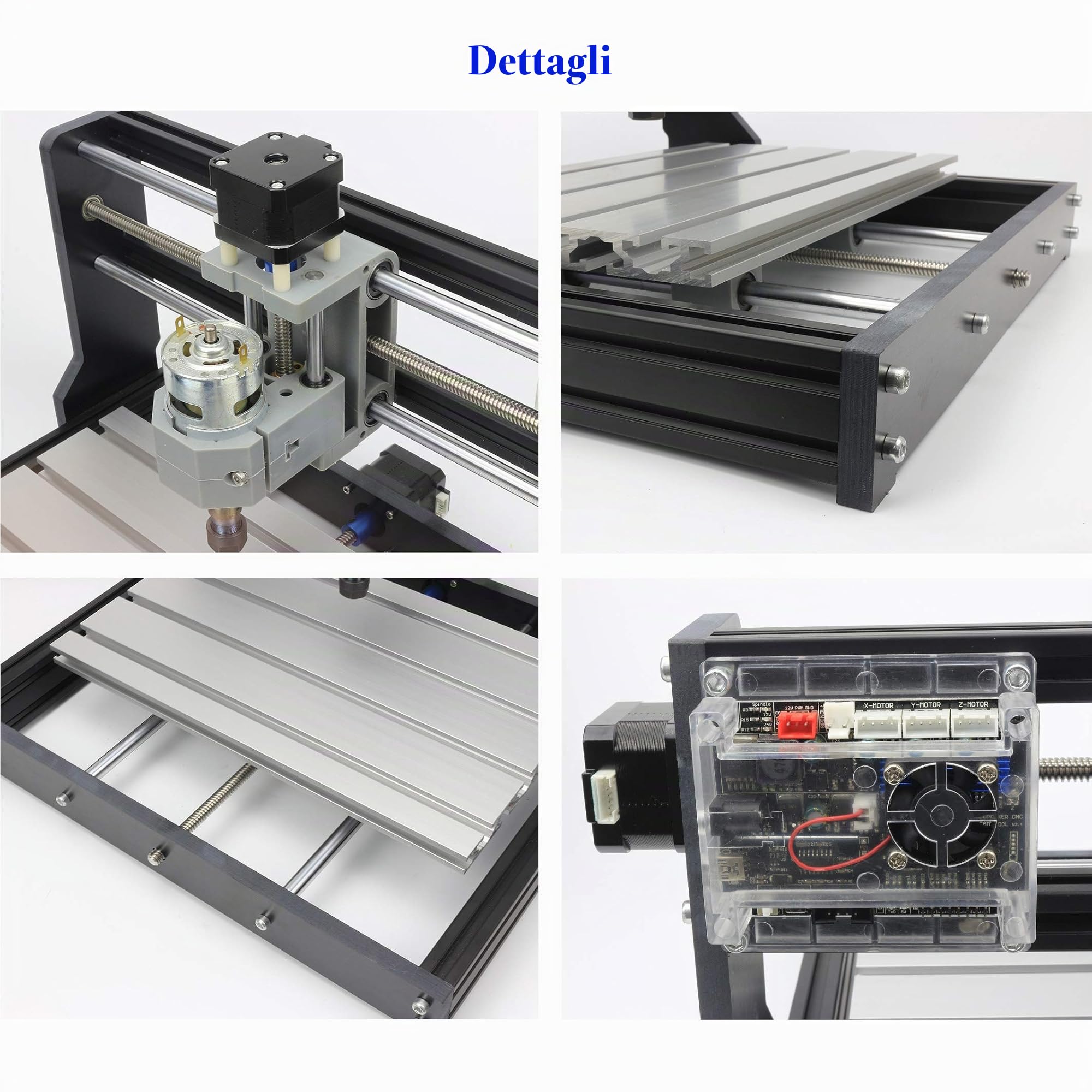 RATTMMOTOR CNC 3018 Pro Max Macchina fresatrice per incisione, 420 x 350 x 270 mm, 3 assi GRBL, controllo ER11 per intaglio su PVC, fresatrice per il fai da te