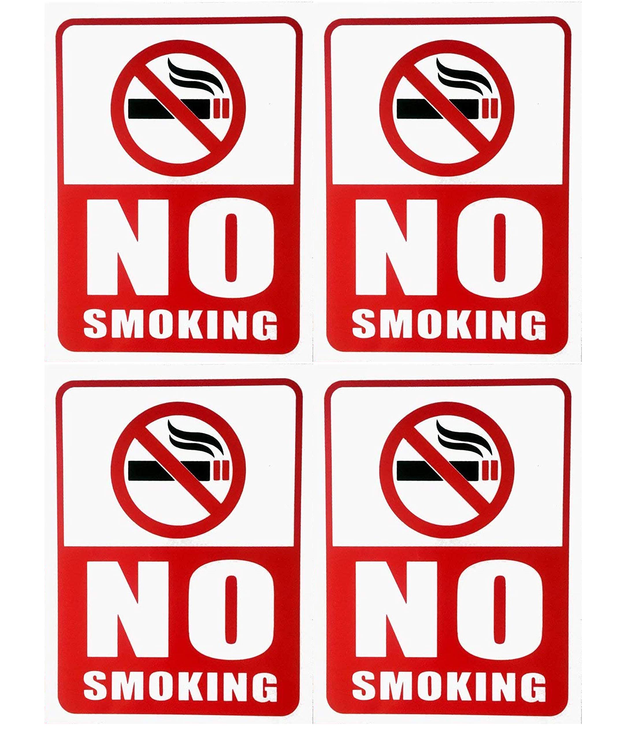 eSplanade No Smoking Sign - 4 Pieces - Rust Free - Clear And Visible Text - Light, Tough, Long-Lasting - Stop Cigarette/Cigar Use - Perfect For Office