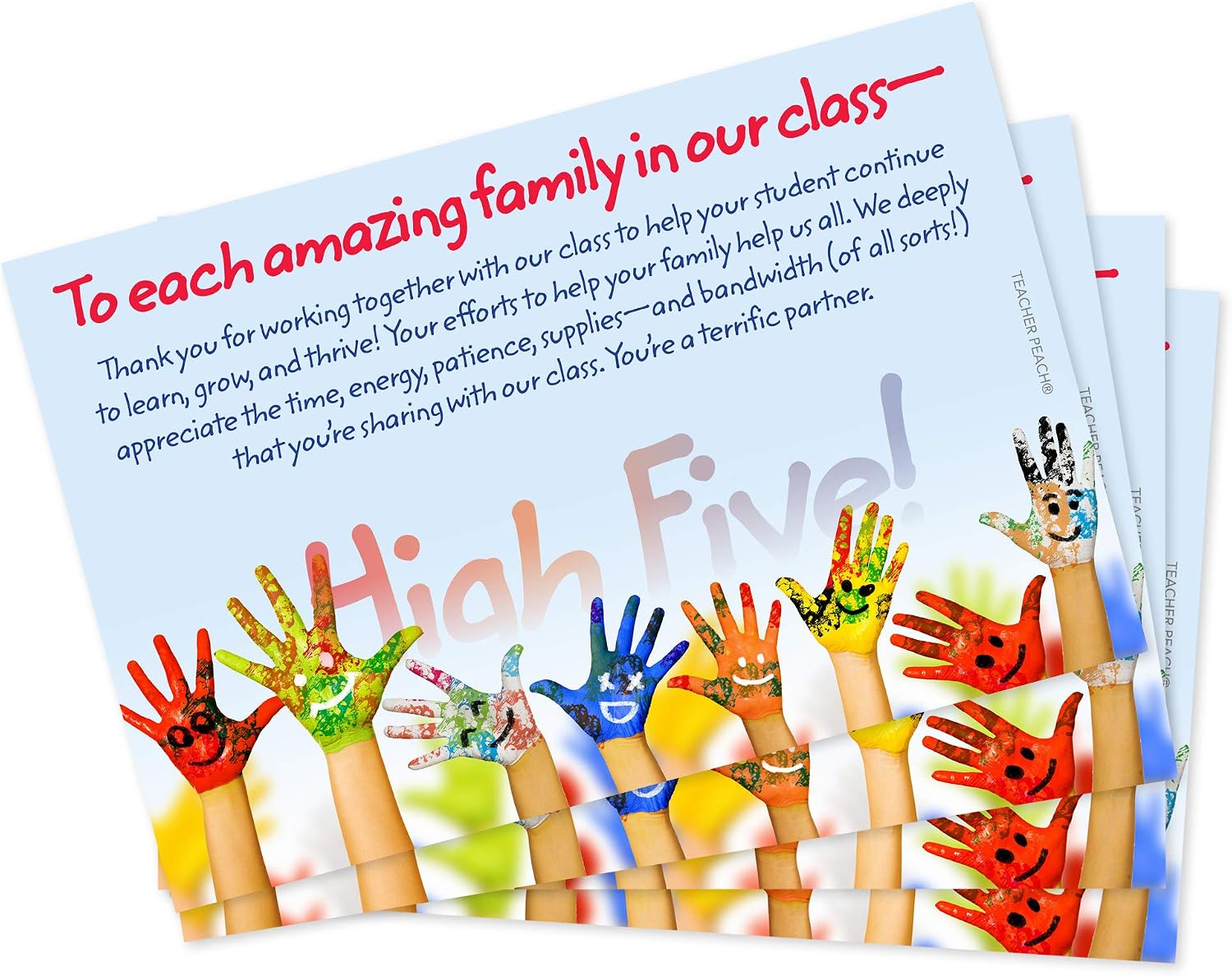 Teacher Postcards for Students, 50 Postcards, Motivational Thank You Cards from Teacher to Students