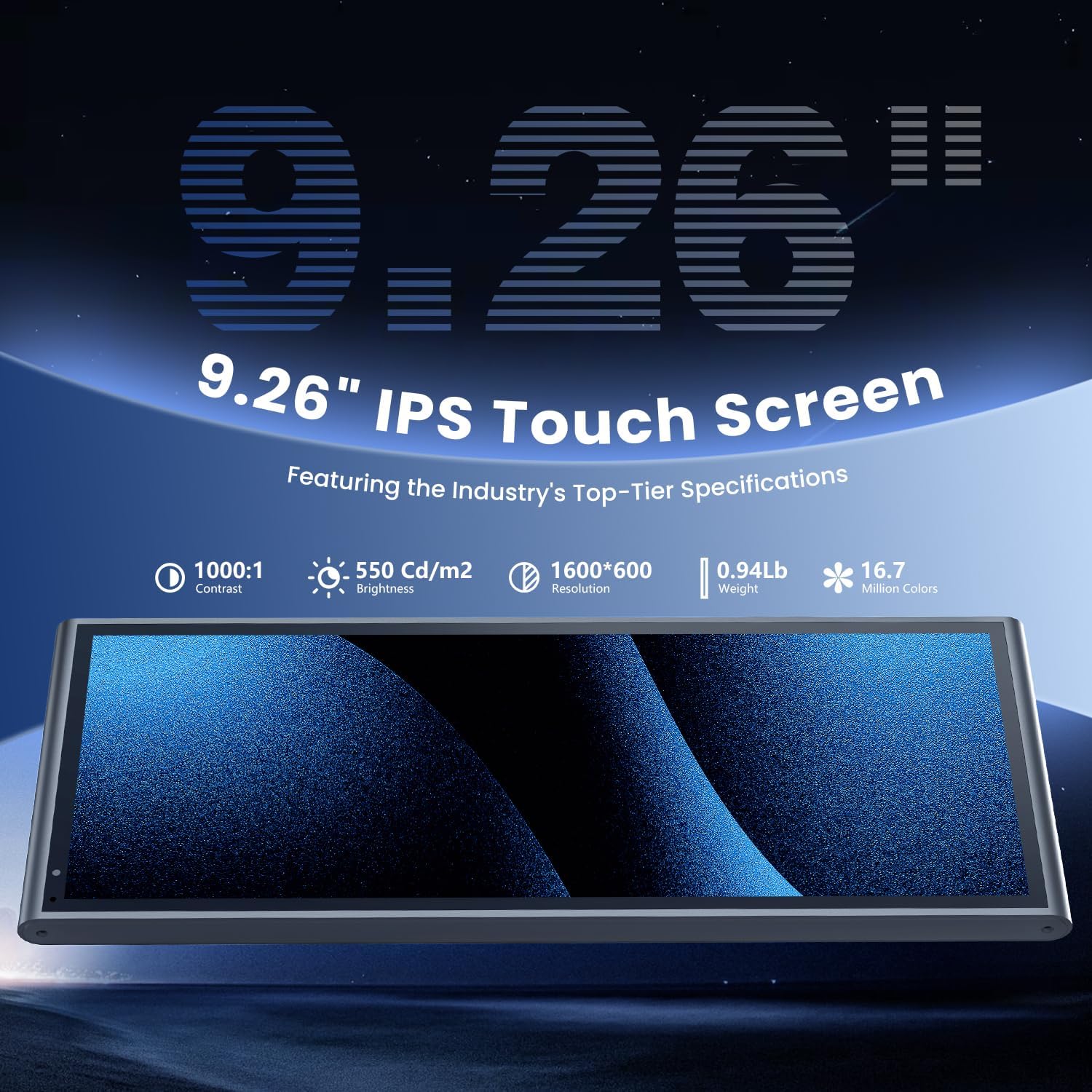 9.26" Wireless Portable Car Play Screen for CarPlay & Android Auto, OTA Updates, Backup Camera, Mirror Link, 5.0 Bluetooth, Voice Control, GPS Navigation, FM (Gray)