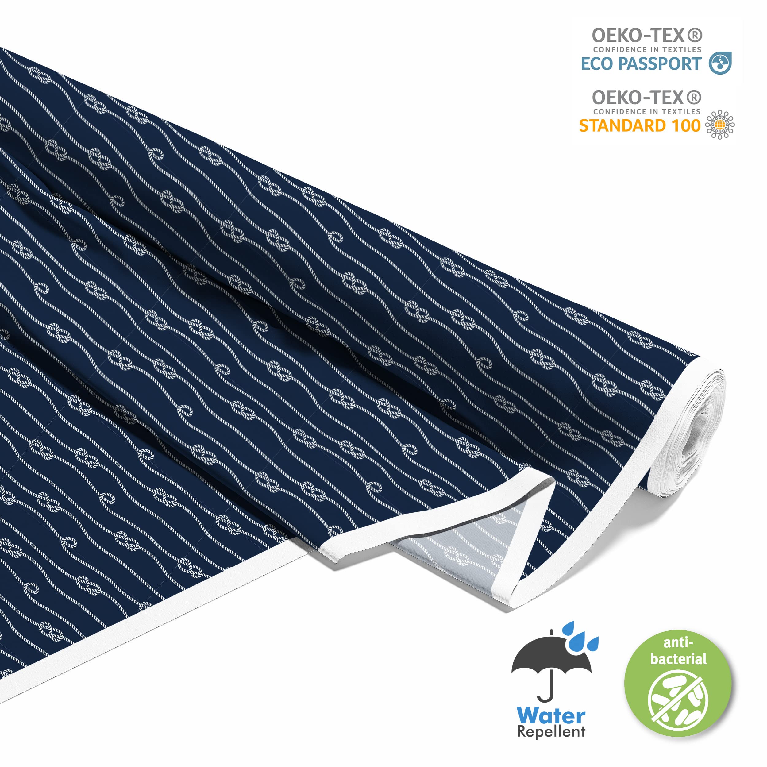 HEKO PANELS Oxford Wasserdichte Meterware Canvas Polyester Stoff Zum Nähen, Möbel- und Dekostoffe, Handwerken, Wasserabweisend, Blickdicht, Seile - 5 Meter 155 x 500 cm