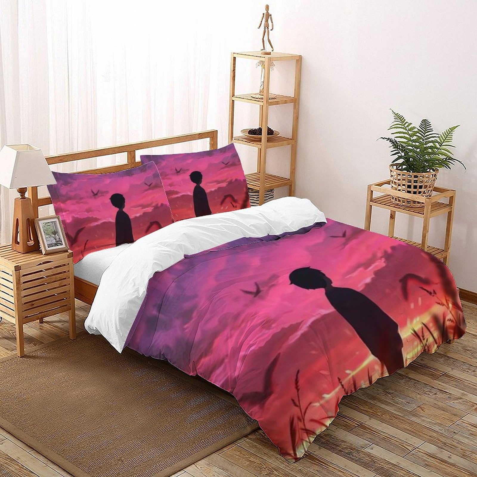 Housse de couette imprimé 3D silhouette grand format pour literie garçon