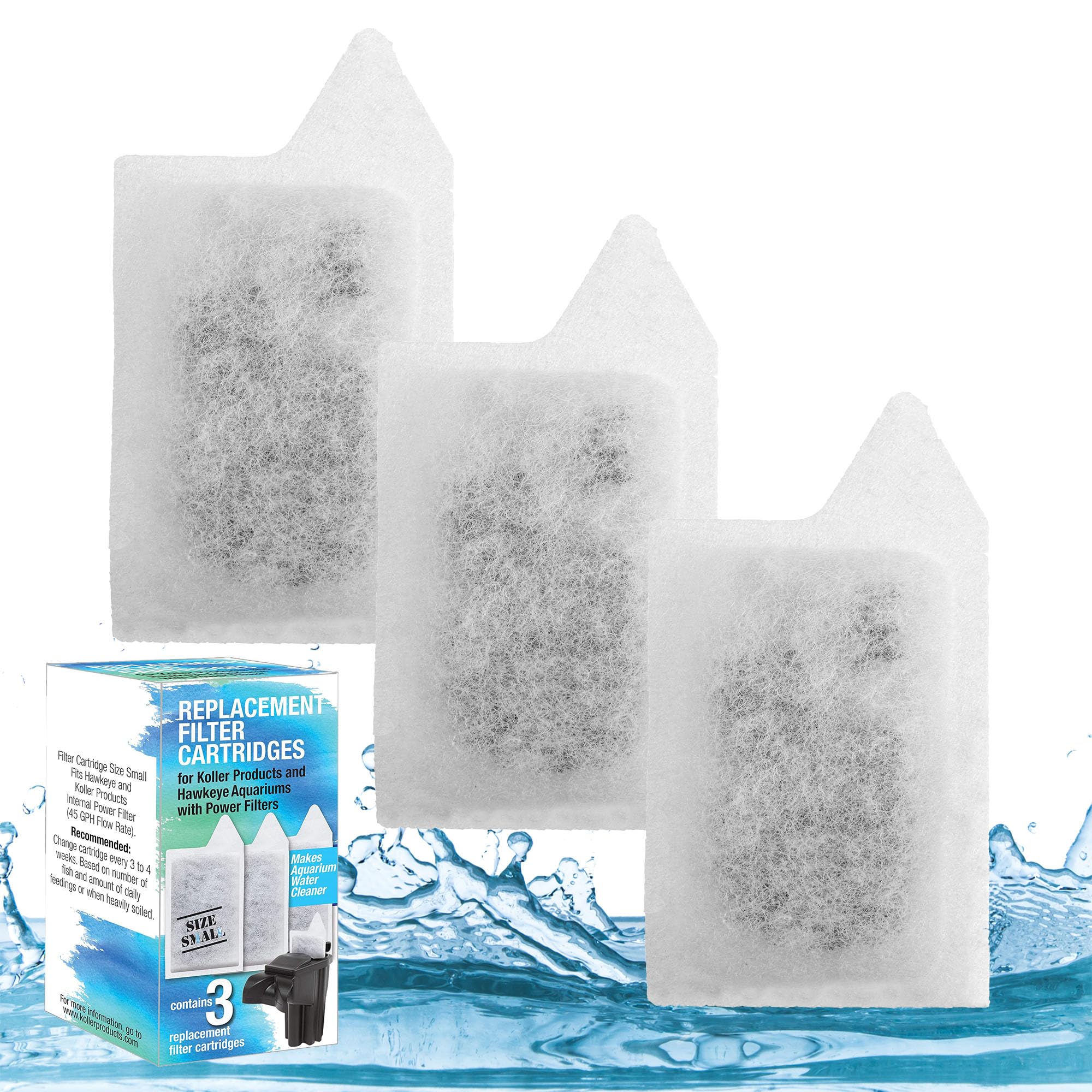 Filterkartuschen Set – 3 Stück – Ersatz Für Koller Aquarium Filter – XS, Weiß – Für Klares & Gesundes Wasser