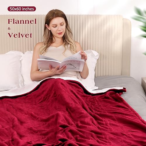 Miniatura 2 de Manta térmica eléctrica de 50 x 60 pulgadas, manta de franela suave con 4 niveles de calefacción y 4 horas de apagado automático, lavable a máquina