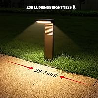 Vista 7 de Paquete de 2 luces solares para camino con modo blanco cálido y blanco frío, modernas luces solares para senderos impermeables para exteriores