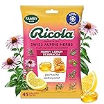 Ricola Honey Lemon Echinacea Cough Drops with Menthol - Minor Cough and Sore Throat Relief - 45 Count - Herbal Throat Lozenges