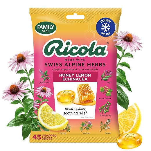 Ricola, Throat Drops Echinacea Honey Lemon, 45 Count