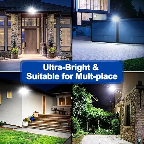 Miniatura 8 de Luces solares para exteriores, luces solares impermeables IP66 con sensor de movimiento y control remoto, lámparas de calle de 6500 K del atardecer