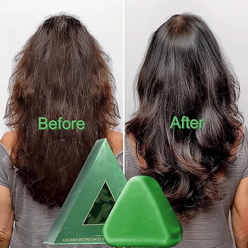 Miniatura 3 de Nature Triangle Barra de champú, barra de champú Usman Grass, 4.23 onzas Nature Seven Green Soap Barras para crecimiento, fortalecimiento,