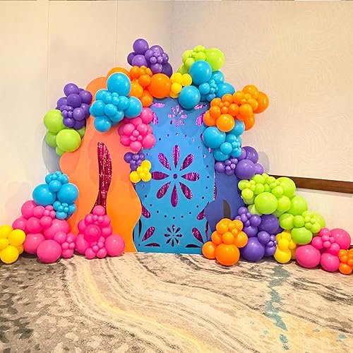 Miniatura 4 de Kit de guirnalda de arco de globos, globos verdes, rosas, azules, amarillos, naranjas, colores surtidos, globos pastel para niñas y niños, temática