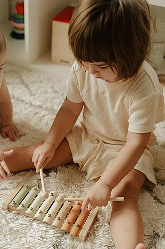 Miniatura 7 de Paquete de xilófono de madera y cuatro en una fila, juegos Montessori-Estéticos, ideas de juguetes de aprendizaje y desarrollo para niños pequeños