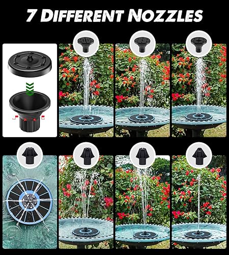 Miniatura 15 de Panel solar de vidrio con batería de 2200 mAh, fuente de agua solar flotante de 3.5 W con 4 varillas fijas, bomba solar para baño de pájaros, Panel