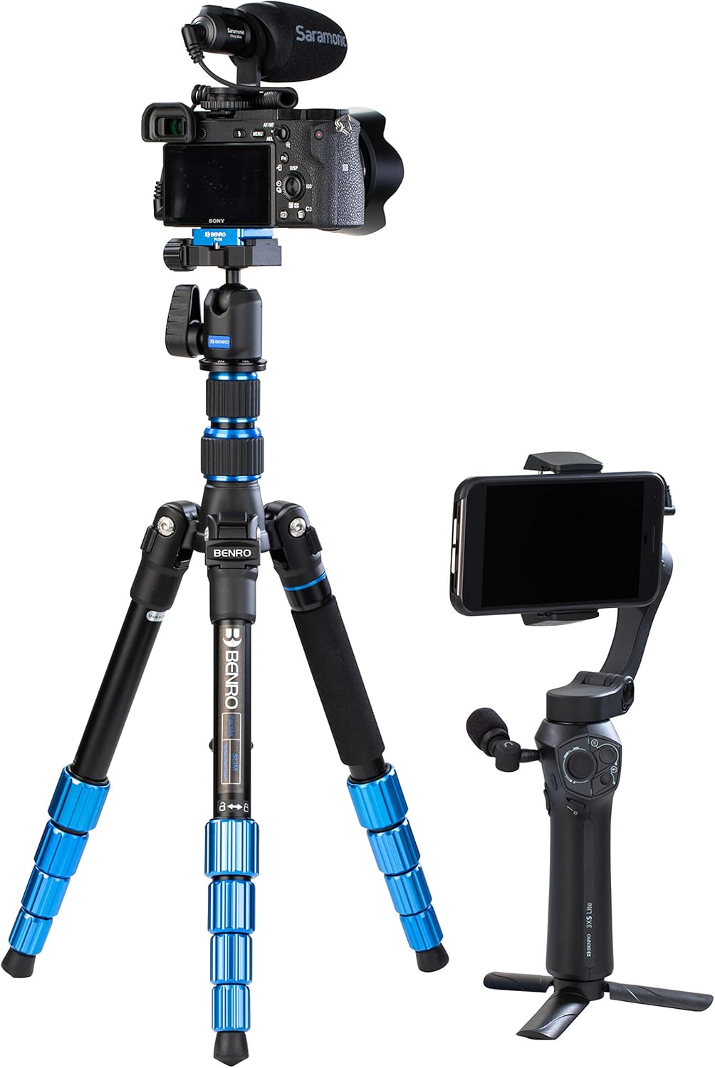 Saramonic Roadieographer Audio/Video YouTube Facebook Instagram Content Creation Kit w/Backpack, Tripod, Phone Clamp, Gimbal, Saramonic Condenser Mic w/Cables - Ultimate Kit (ROADIEOGRAPHER3)