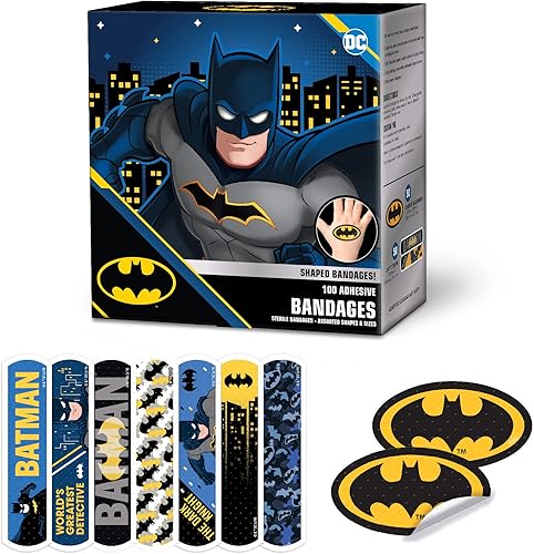 Miniatura 1 de Vendajes para niños en forma de Batman personajes de superhéroes para niños vendas adhesivas flexibles para ampollas cortes menores rasguños
