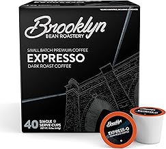 Brooklyn Beans Express-O Gourmet Coffee Pods - Compatible with Keurig 2.0 K Cup Brewers, 40 Count, Rich and Bold Espresso