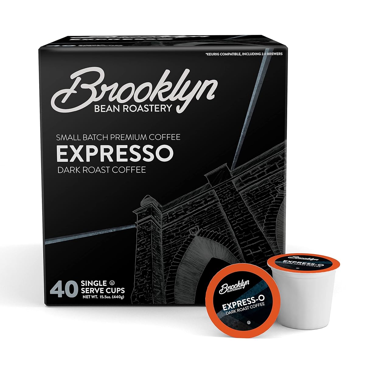 Brooklyn Beans Express-O Coffee Pods, Compatible with 2.0 Keurig