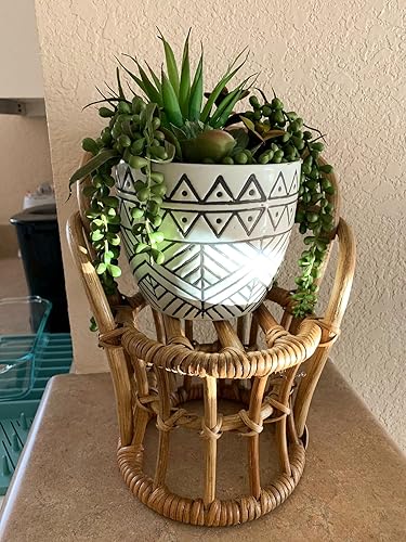 Miniatura 3 de RECUTMS 8 plantas suculentas artificiales colgantes, cadena de perlas, plantas suculentas de imitación, drapeado vegetal, rama sin maceta, planta