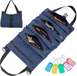 Sponsored Ad - Tool Roll Bag - NSNSWA Super Canvas Multi-Purpose Tool Roll Up Bag, 18.5'' x 11'' Roll Up Tool Pouch Organi...