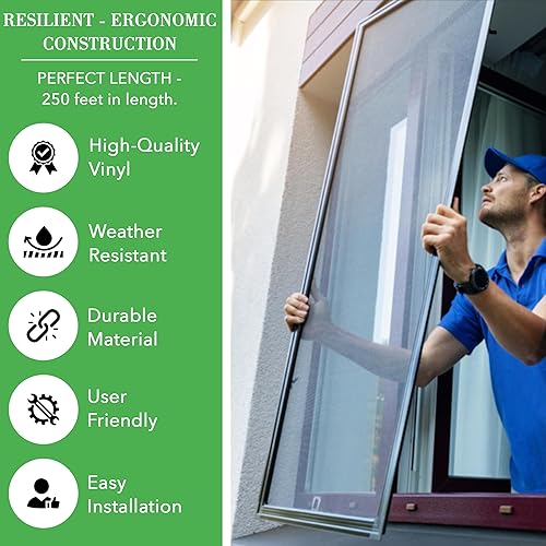 Miniatura 5 de Fine Product Retenedor de pantalla de 0.125 '' negro (rollo de 0.125 pulgadas x 250 pies)